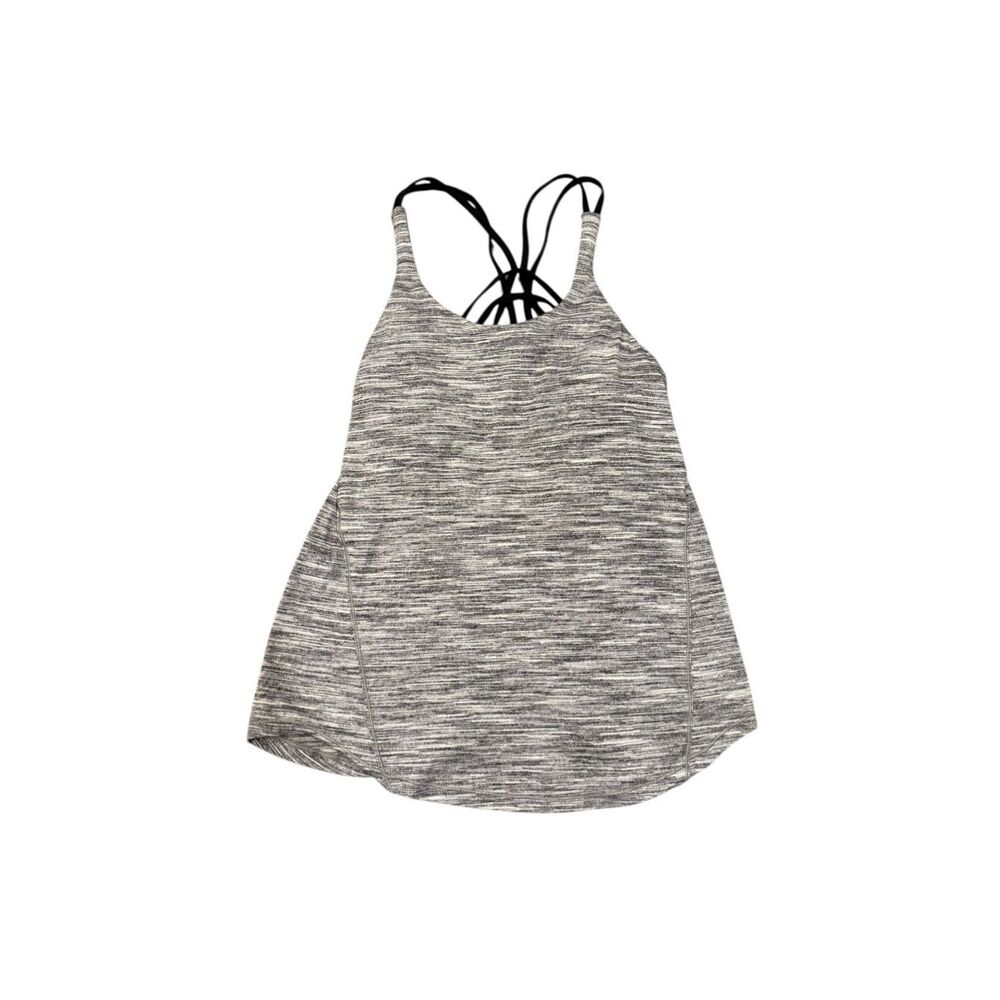 Lululemon Moment To Movement 2-In-1 Tank Tiger Space Dye Black White/ Gray Sz 6
